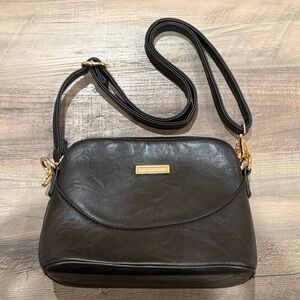 Forever 21 Black Crossbody Bag with Gold Accents